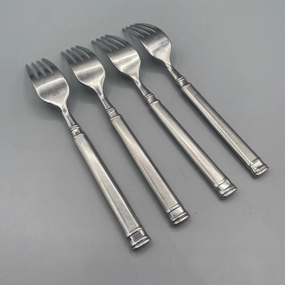 Hampton Silversmiths OPTIMUM  4pcs Dinner Forks Frosted Stainless Flatware 8